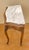 1940s Pair of French Louis XV Style Wood Side Tables With Marble Tops For Sale - Image 6 of 11