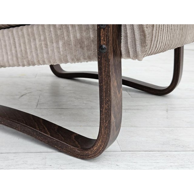 Brown Danish Lounge Chair in Corduroy, 1970s For Sale - Image 8 of 18