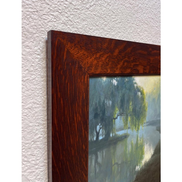 In The Silence, James 1:17 by Thomas Kegler | Oil on board Landscape with a river and trees at dawn For Sale - Image 4 of 5