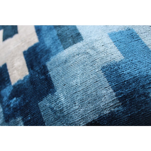 Contemporary Silk Velvet Ikat Pillow Cover Bohemian Pillow For Sale - Image 4 of 10