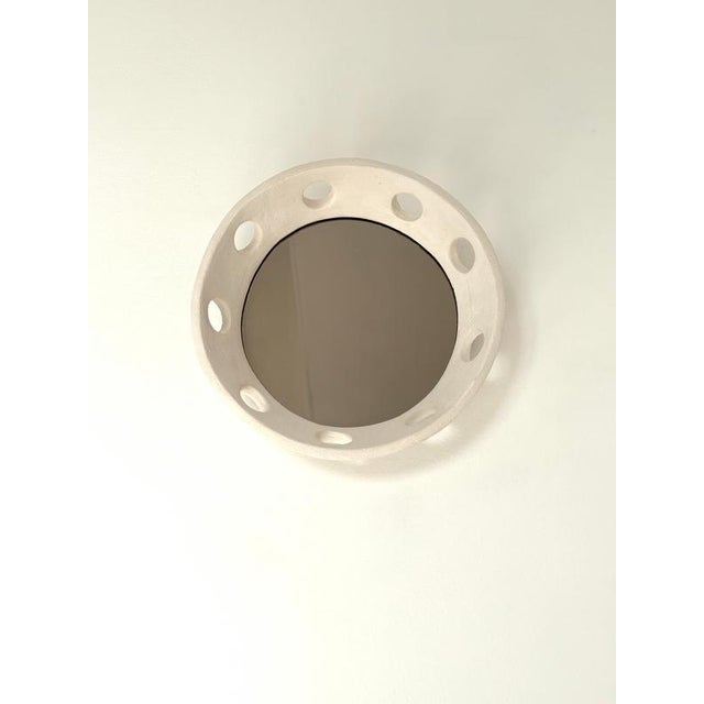 Tondo Handmade Ceramic Mirror by Renzo Maar For Sale - Image 9 of 13