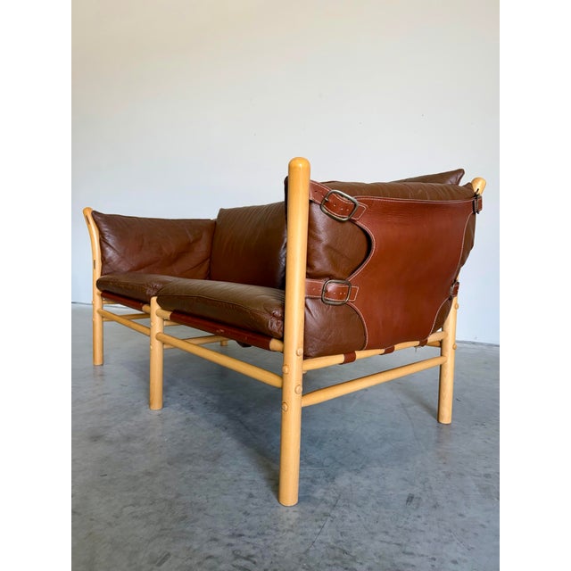 1960s Arne Norell Ilona Safari 2 Seat Sofa in Brown Leather, Sweden 1960’s For Sale - Image 5 of 12