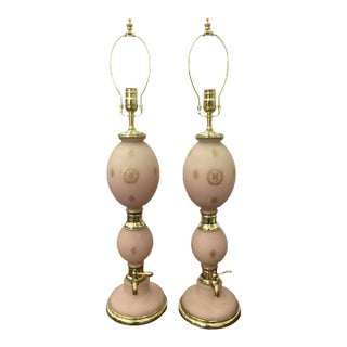 Pair French Seltzer Bottle Lamps With Napoleonic Emblems For Sale