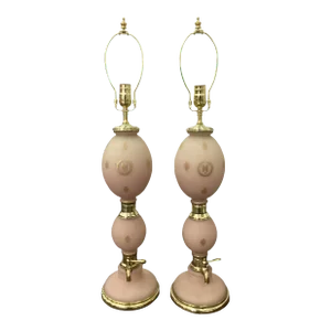 Pair French Seltzer Bottle Lamps With Napoleonic Emblems