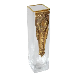Glass Vase With Antique French Bronze Detail