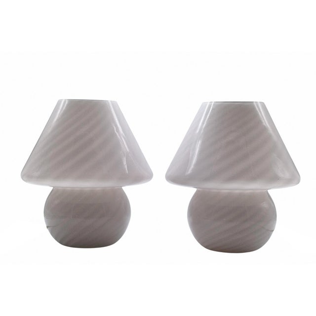 Vintage Mushroom Table Lamps in Murano Glass from Venini, 1970s, Set of 2 For Sale - Image 6 of 6