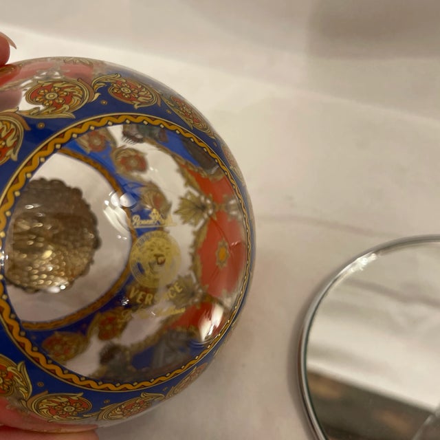 Contemporary Vintage Rosenthal Versace Crystal Globe Ornament For Sale - Image 3 of 3
