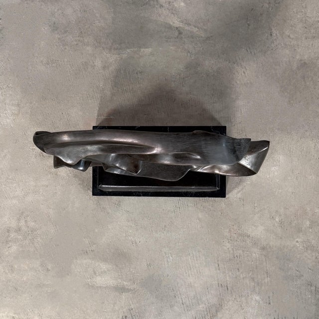 Mid-Century Modern Abstract Bronze Sculpture, Biomorphic Modern Style Bird Form on Marble, 12” H For Sale - Image 3 of 4
