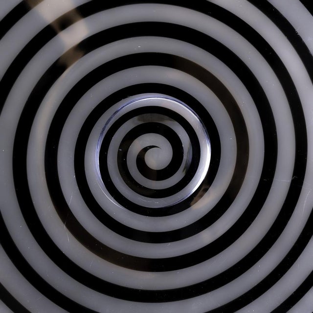 Sculptural Blue Murano Glass Plate with Optical Spiral, Italy, 1960s-1970s For Sale - Image 6 of 9