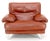 Animal Skin Ligne Roset Made in France Wide Seat Browm Leather Lounge Chair For Sale - Image 7 of 12