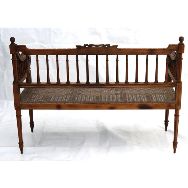 Maitland - Smith Late 20th Century Louis the XVI Style Maitland-Smith Carved Garden Settee For Sale - Image 4 of 11