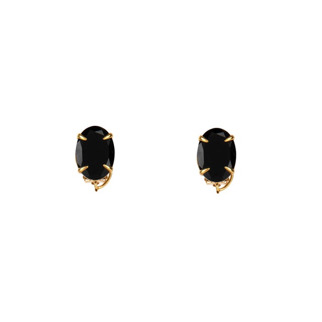 Not Yet Made - Made To Order Greta Earrings (Black) (Clip On) For Sale - Image 5 of 5