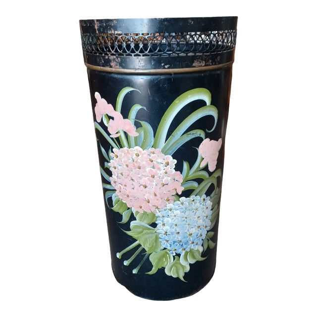 Vintage Italian Handpainted Tole Umbrella Stand Chairish