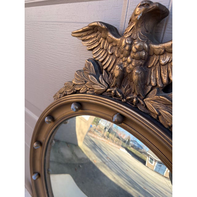 American Federal Giltwood Eagle Bullseye Convex Mirror For Sale - Image 14 of 15