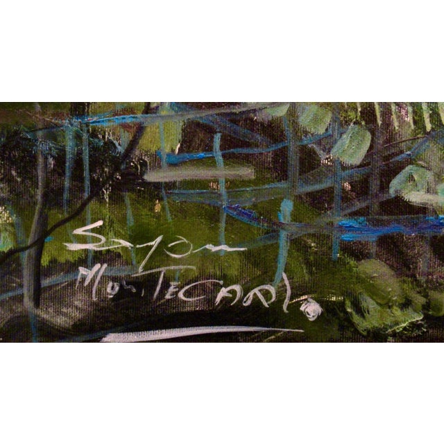 Late 20th Century Mario Sanzone "Monte Carlo" Large Oil On Canvas C. 1990 Painting For Sale - Image 5 of 7