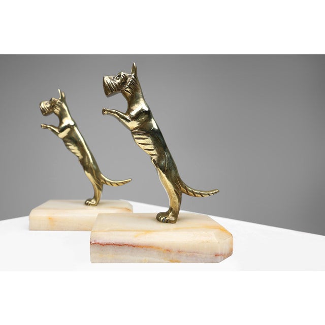 Art Deco Bookends in Copper with Marble Bases, France, 1930s, Set of 2 For Sale - Image 6 of 11