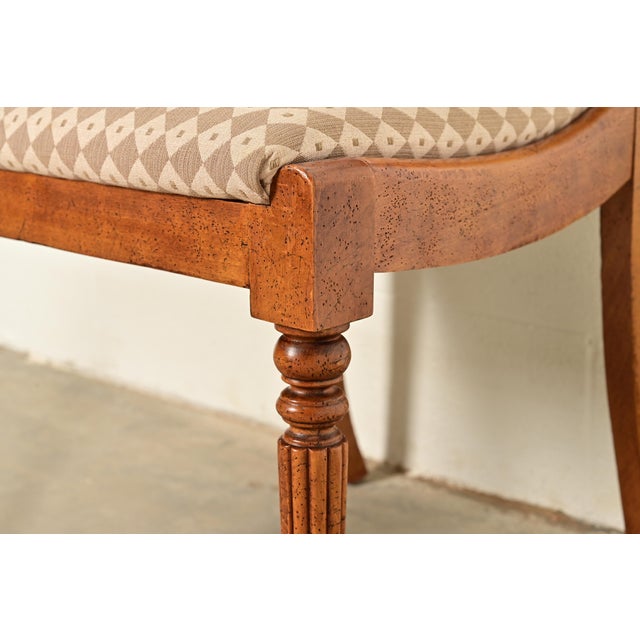 Baker Furniture English Regency Carved Maple Dining Chairs, Set of Four For Sale - Image 9 of 14