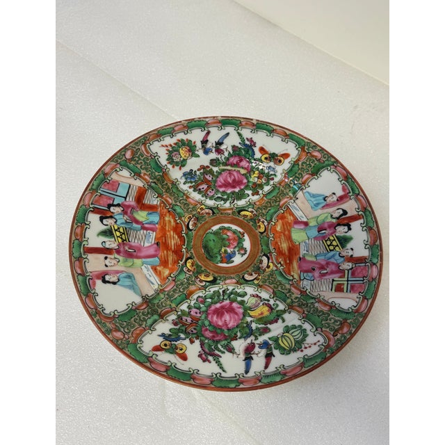 Pair of Large Antique Rose Famille Canton or Rose Medallion Pattern Plate For Sale - Image 11 of 12