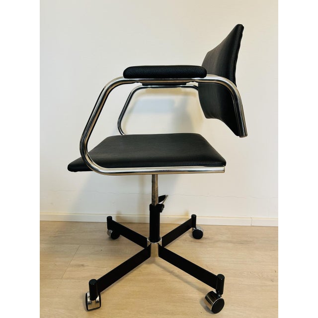 1970s Fully Kovona Black Office Armchair, Czechoslovakia, 1970s For Sale - Image 5 of 10