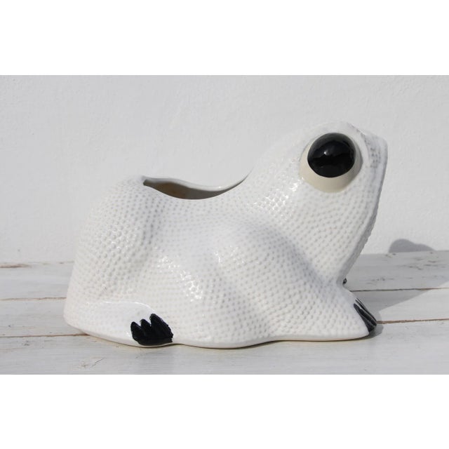 French Large Vintage Hobnail Frog Planter in the Style of Jean Roger For Sale - Image 3 of 13