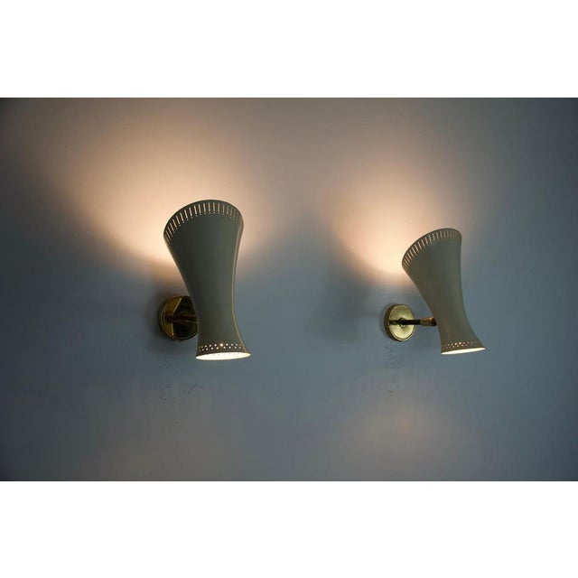 Metal Mid-Century Modern Brass Diabolo Wall Lamps, Germany, 1950s, Set of 2 For Sale - Image 7 of 18