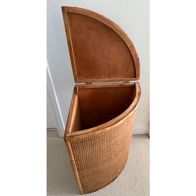 Rattan Corner Hamper Basket With Triangular Design For Sale - Image 9 of 11
