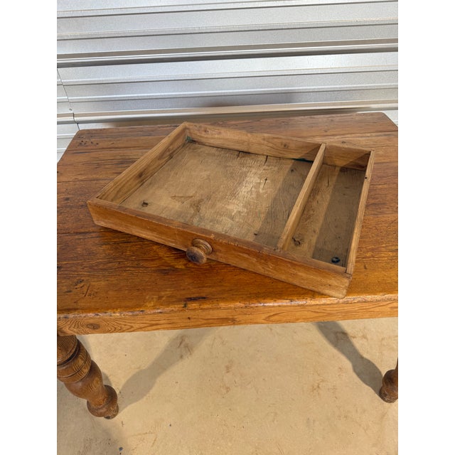 Antique Pine Table With One Drawer From England For Sale - Image 17 of 18