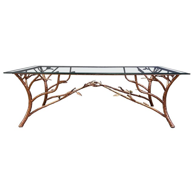 Vintage Hand Crafted Wrought Iron Tree Branches Cocktail Table with Glass, 1970s For Sale - Image 14 of 14