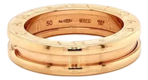 Mid 20th Century Bvlgari B.zero1 One-Band Ring in 18k Rose Gold w/Cert Size 5 / EU 50
