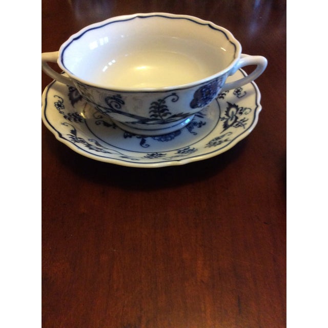 Mid 20th Century Blue Danube Bouillon Cup Set- 4 Pieces For Sale - Image 4 of 6