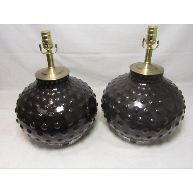 Pair of Mid-Century Scandinavian Porcelain Bubble Lamps For Sale In San Francisco - Image 6 of 11
