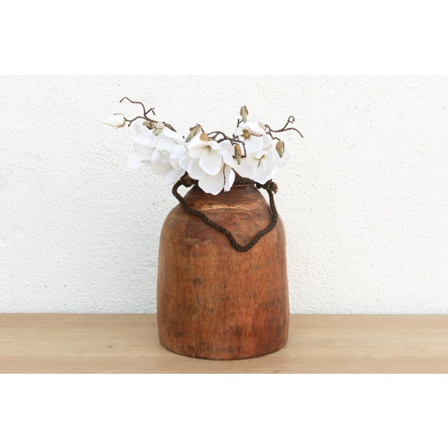 Authentic Antique Wood Ghee Pot For Sale In Los Angeles - Image 6 of 6