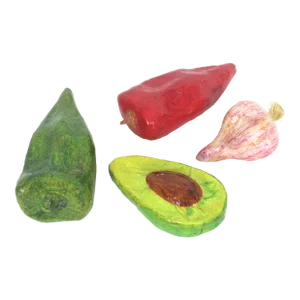 Set of 4 Vintage Paper Mache Vegetables for Kitchen Decor Cinco De Mayo Table Decor
