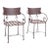 Vintage Scroll Arm Wrought Iron Patio Dining Chairs - Pair For Sale