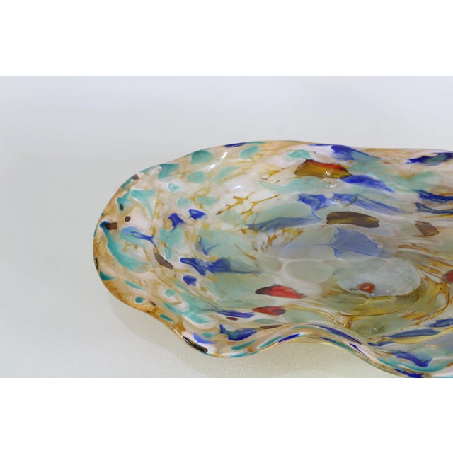 Glass Free Form Hand Thrown Glass Bowl For Sale - Image 7 of 10