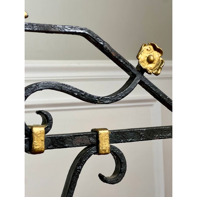 Large French Wrought Iron Chateau Landier Fireplace Screen, 1890s For Sale - Image 15 of 18