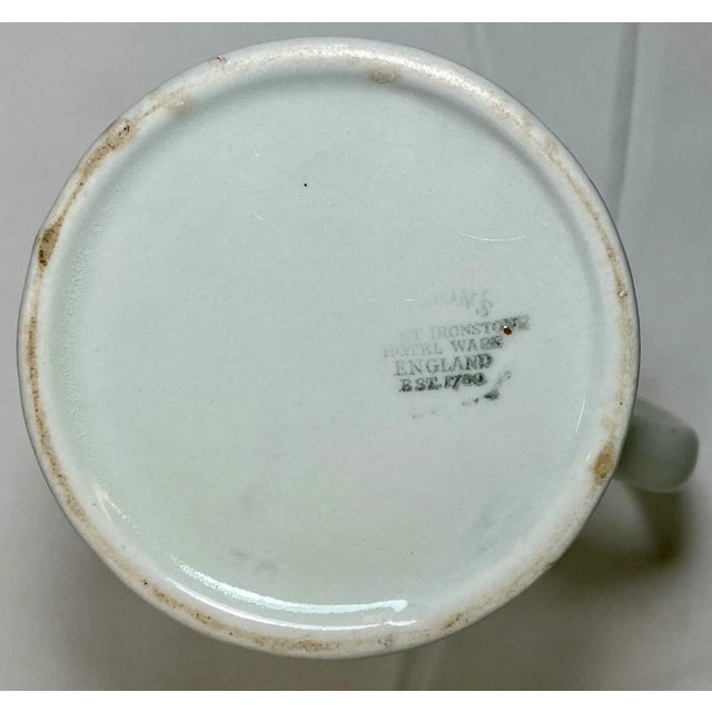 Vintage Mason’s White Ironstone Hotel-Ware Pitcher /Jug From England - Circa 1960 For Sale - Image 9 of 10