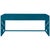 Transitional Casa Cosima CeCe Desk with Wood Fretwork Base, Blue Danube For Sale - Image 3 of 3