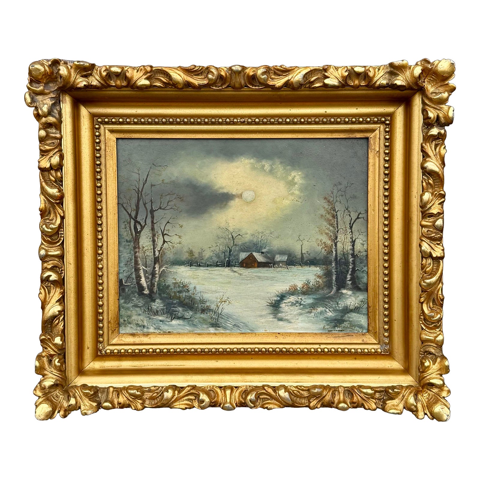 １９世紀A. Carruthers Gould 風景油彩画　証明書付き　縦 19世紀A. Carruthers Gould 風景油彩画 証明書付き 縦 19世紀A