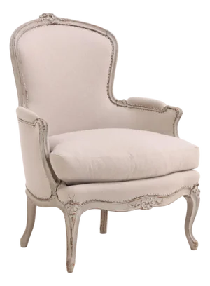 A French Louis XV Painted & Carved Bergere, C. 1920.