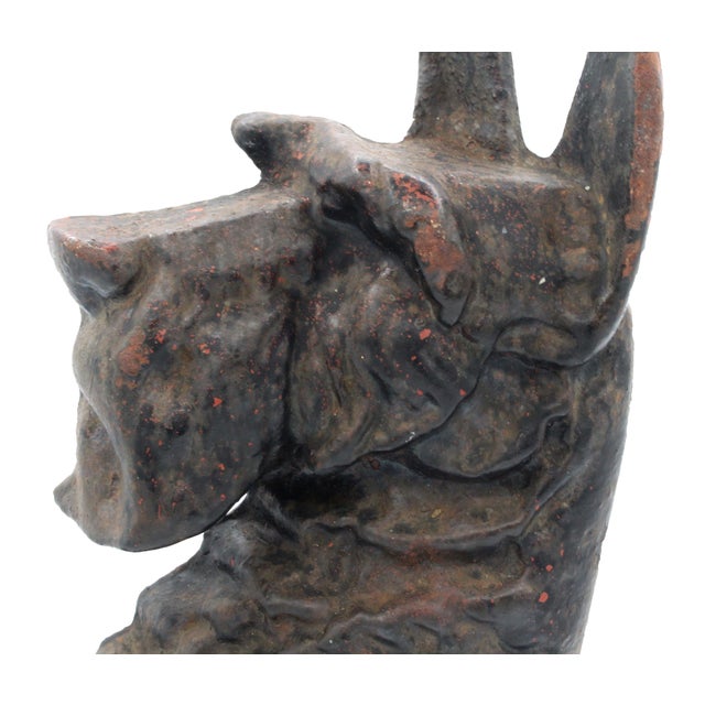 Early-Mid 20th Century English Scottie Dog Cast Iron Doorstop For Sale - Image 4 of 5