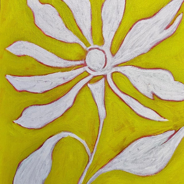 2020s Original Framed Botanical Diptych Painting Set White Flower Gold Wall Art Oil Canvas by Tatiana Duperault For Sale - Image 5 of 5