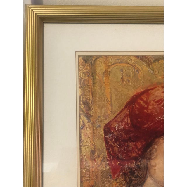 Vintage 1980s Framed Edna Hibel "Angelina" Signed Limited Edition Lithograph Art Print For Sale - Image 10 of 13