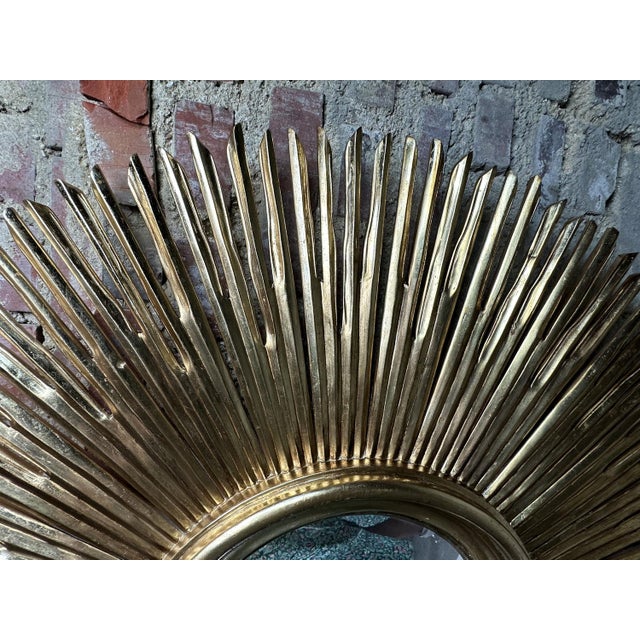 1990s Sun Mirror in Carved Gilded Wood, 1990s For Sale - Image 5 of 11