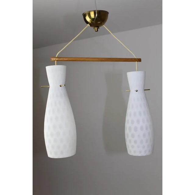 Wood RAAK Chandelier by Aloys Gangkofner for Peill & Putzler, 1960s For Sale - Image 7 of 10