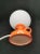 1970s Space Age Orange Table Lamp, Richard Essig Design Bedside Lamp Frosted Glass & Plastic For Sale - Image 6 of 9