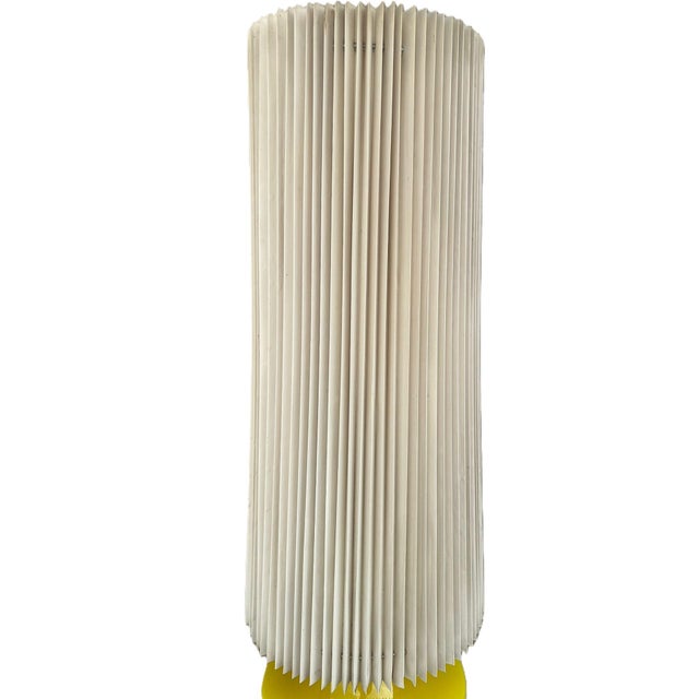 Large Yellow Murano Glass Table Lamp with Pleated Lampshade, 1970s For Sale - Image 6 of 18