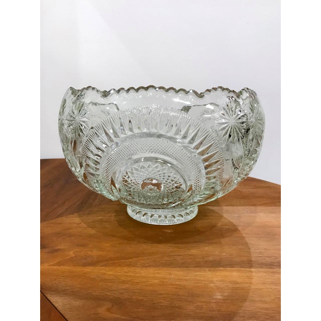 Vintage Cut Glass Punch Bowl & Cups Set of 11 Chairish