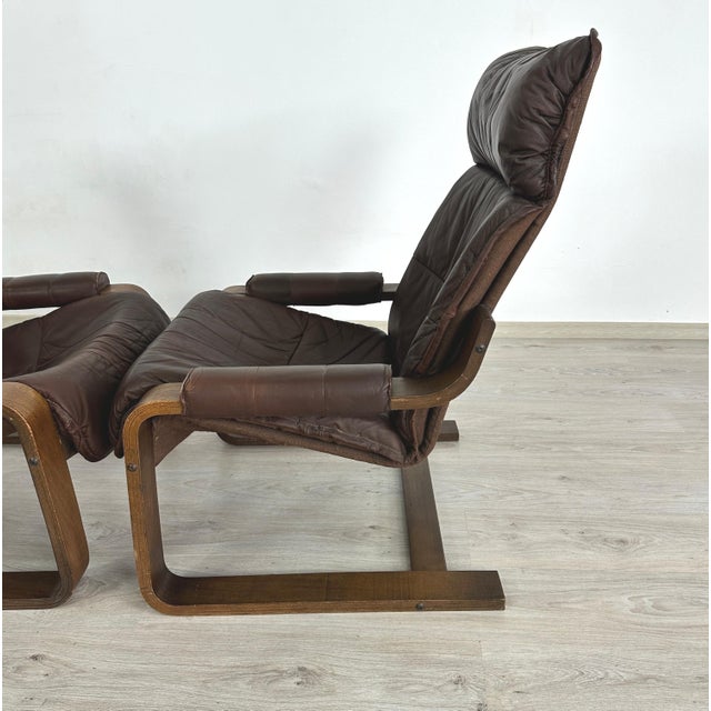 Leather Armchairs Attr. To Arnt Lande for Westnofa - A Pair For Sale - Image 10 of 18