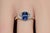 Gia Certified Natural 2.66cts if D Diamond Cornflower Blue Sapphire 950 Platinum 3 Stone Ring, Size 6 For Sale In Dallas - Image 6 of 14
